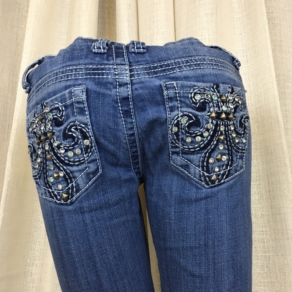 Machine Washable Rhinestone Jeans - Picture 4 of 8